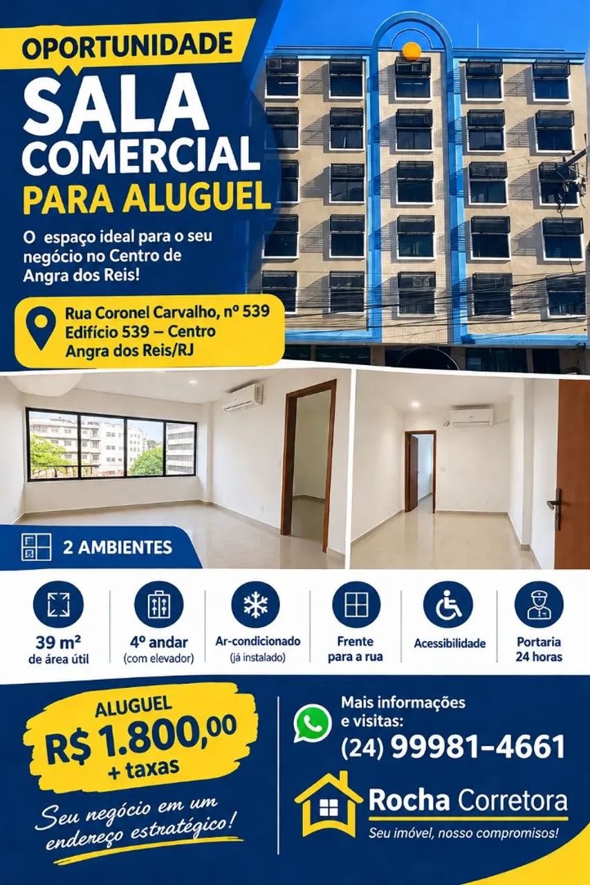 Sala comercial no centro de Angra dos Reis 