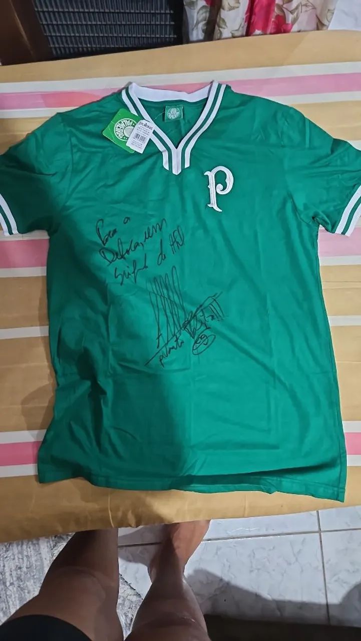 Camisa palmeiras autografada Abel ferreira 