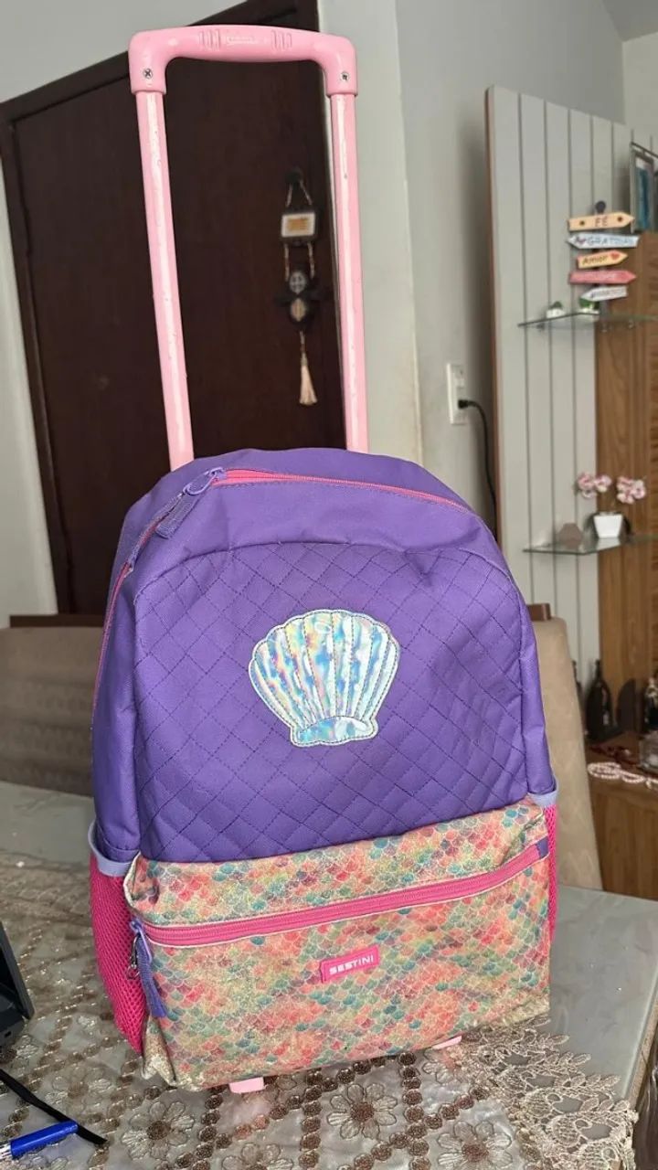 Mochila infantil com rodinhas Sestini - usada - Foto 3