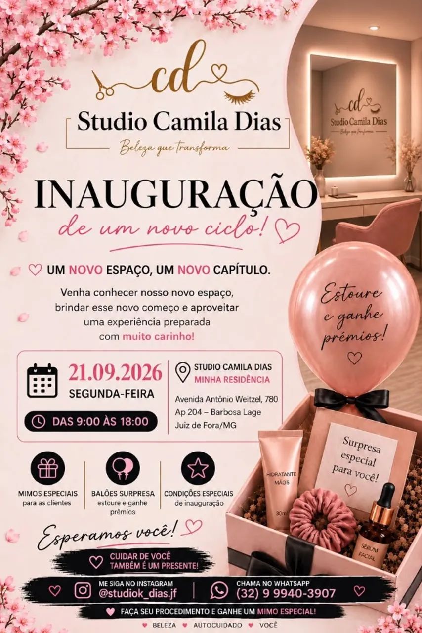 Procedimentos de Beleza - Studio Camila Dias | Juiz de Fora