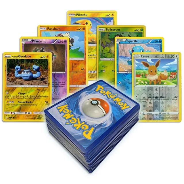 Kit com 200 cartas pokemon com 15 cartas brilhantes