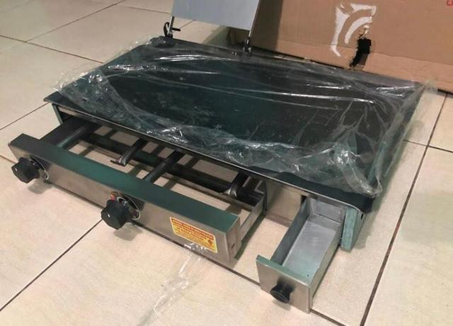 Promoção: Chapa a gás Lanche 70x40cm aço indústrial Cachorro quente hambúrguer espetinho