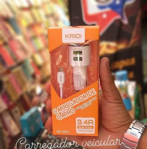 / <br><br>Carregador Veicular Kaidi Duplo Usb -3,4a Carga Rápida Kd 303C<br><br>