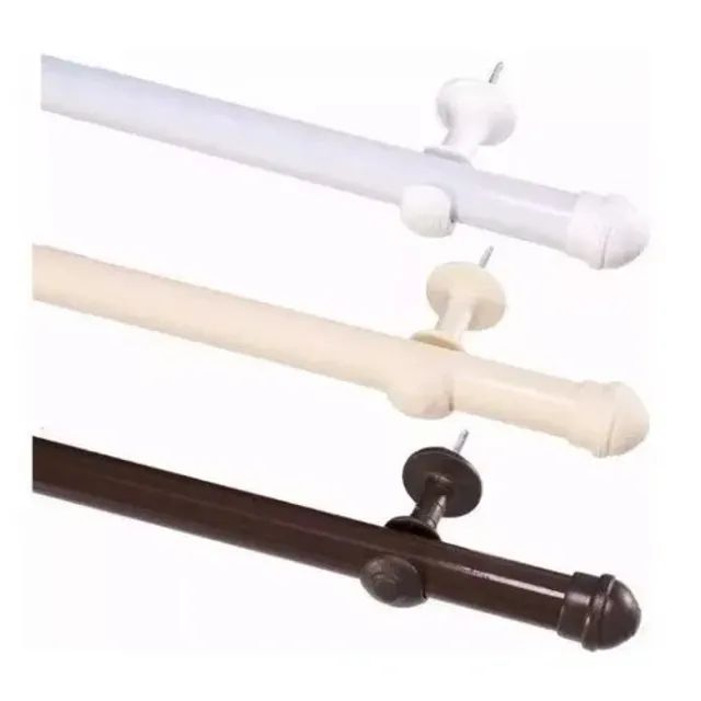Kit Varão 19mm Cortina Várias Cores Fixador