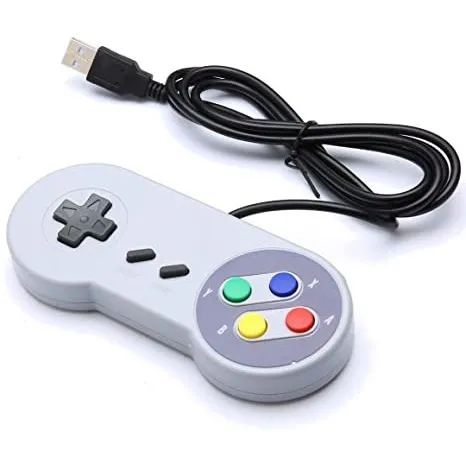 Kit C/2 Controle Super Nintendo Snes Joystick Usb Jogos Emulador Pc