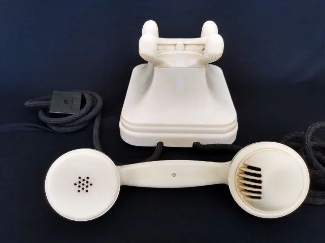 Telefone Standard Electric Antigo de Baquelite Branco - Foto 3