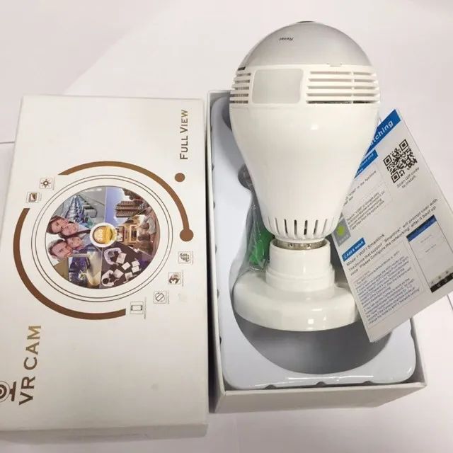 Lâmpada Câmera Led Wifi Ip HD Panorâmica 360º Espião Celular - Foto 3