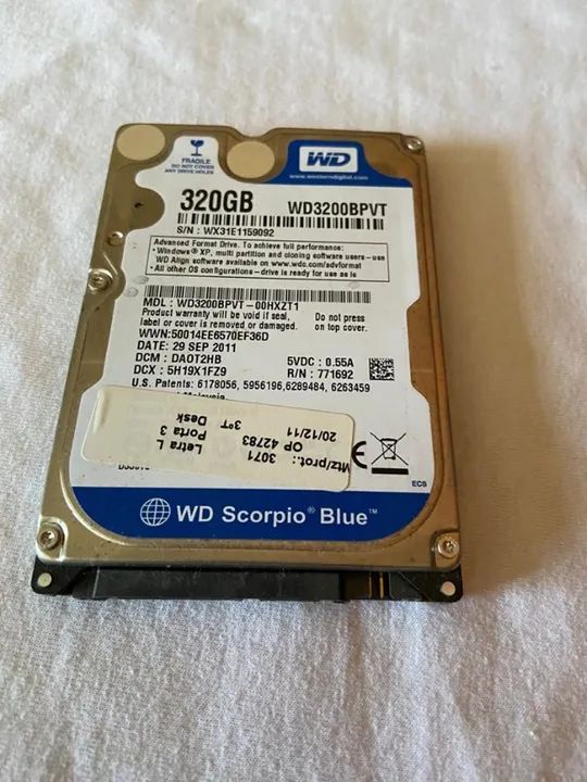 HD para Notebook 320GB - WD Scorpio Blue - Foto 3