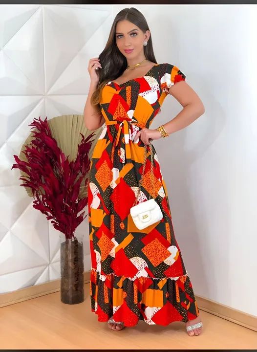 Kit 2 Vestidos estampados com babados (PODE ESCOLHER) - Foto 5