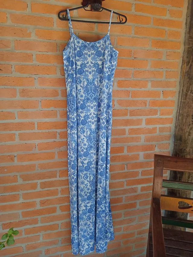 vestido Toli floral azul e branco - Foto 2