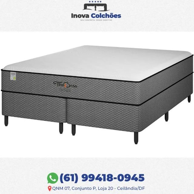 Pronta entrega Base super king + Colchão The boss Luxo espuma soft D33 conforto sem igual - Foto 2