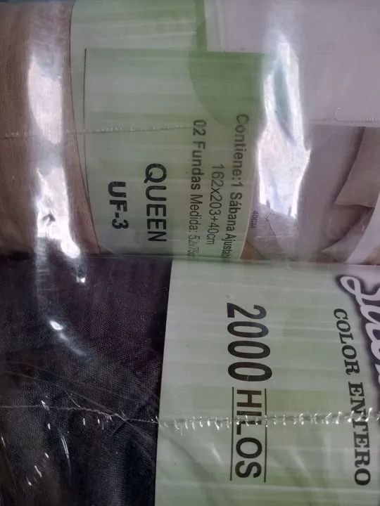 Lençol com elástico mais duas fronhas, tamanho casal ou Queen 2.000 fios  - Foto 2