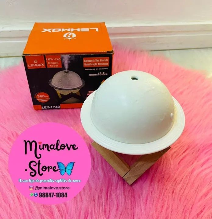 Luminária Umidificador Lua Saturno Planeta 3D - Foto 3