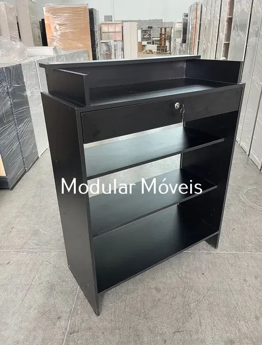 Balcão Caixa Vitrine - Preto - Foto 2