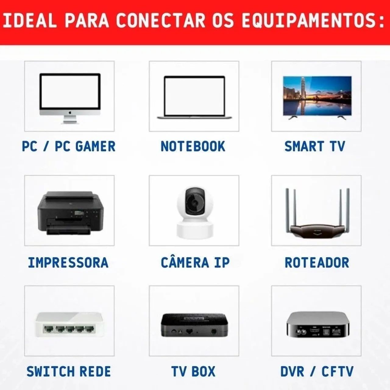 Cabo de Rede Azul Internet Reforçado 1,5m Pronto para Uso  - Foto 4