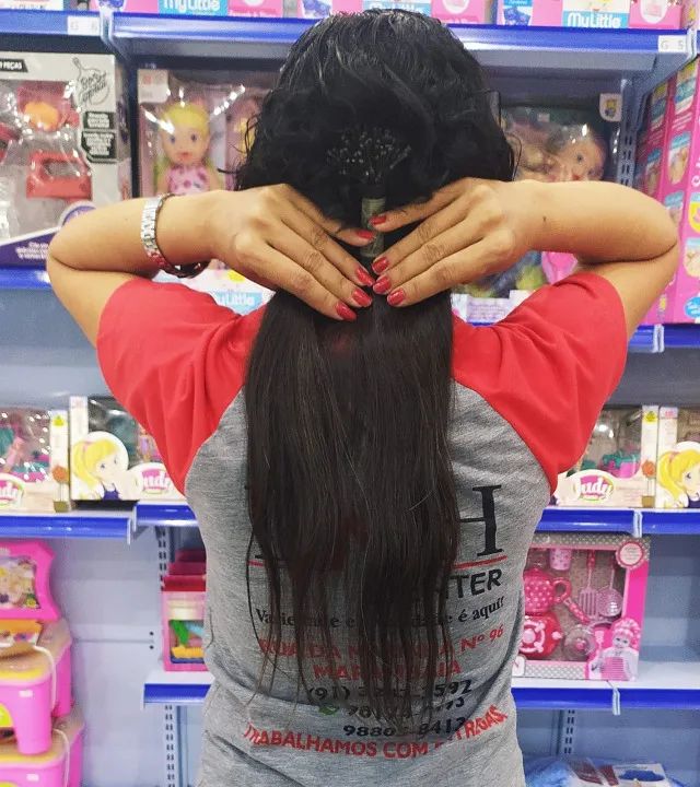 Cabelo H50cm 50g 6,50 Castanho, Liso Com/queratina - Foto 3