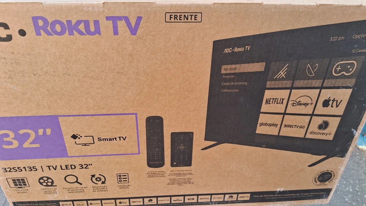 TV LED AOC Roku TV 32 polegadas Smart TV