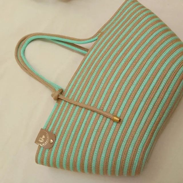 Bolsa de praia em corda naútica