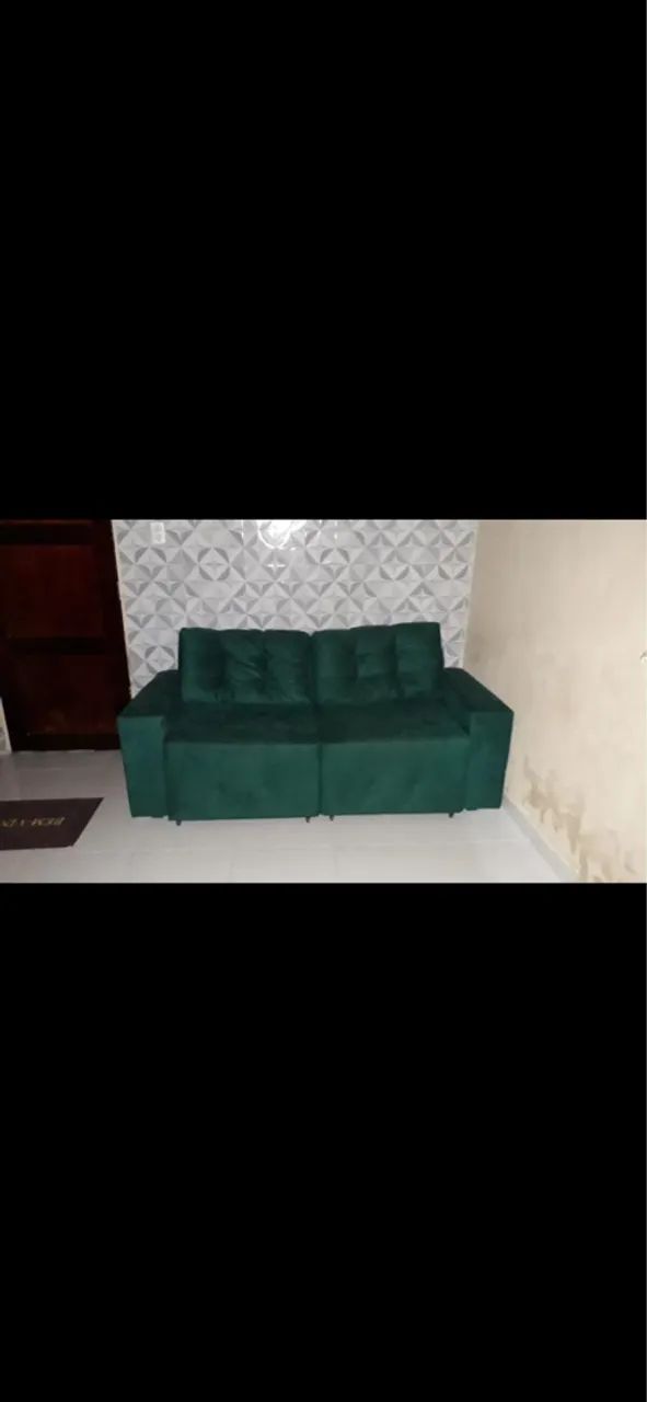 Sofá 2 lugares em tecido cinza escuro - Foto 2