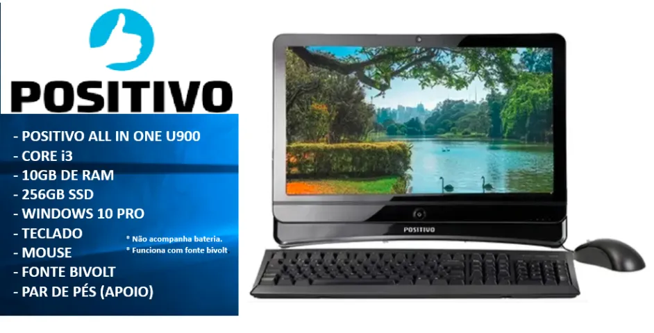 1 UNIDADE CORE I3 SSD 256GB RAM 10GB POSITIVO U900 EXCELENTE EQUIPAMENTO