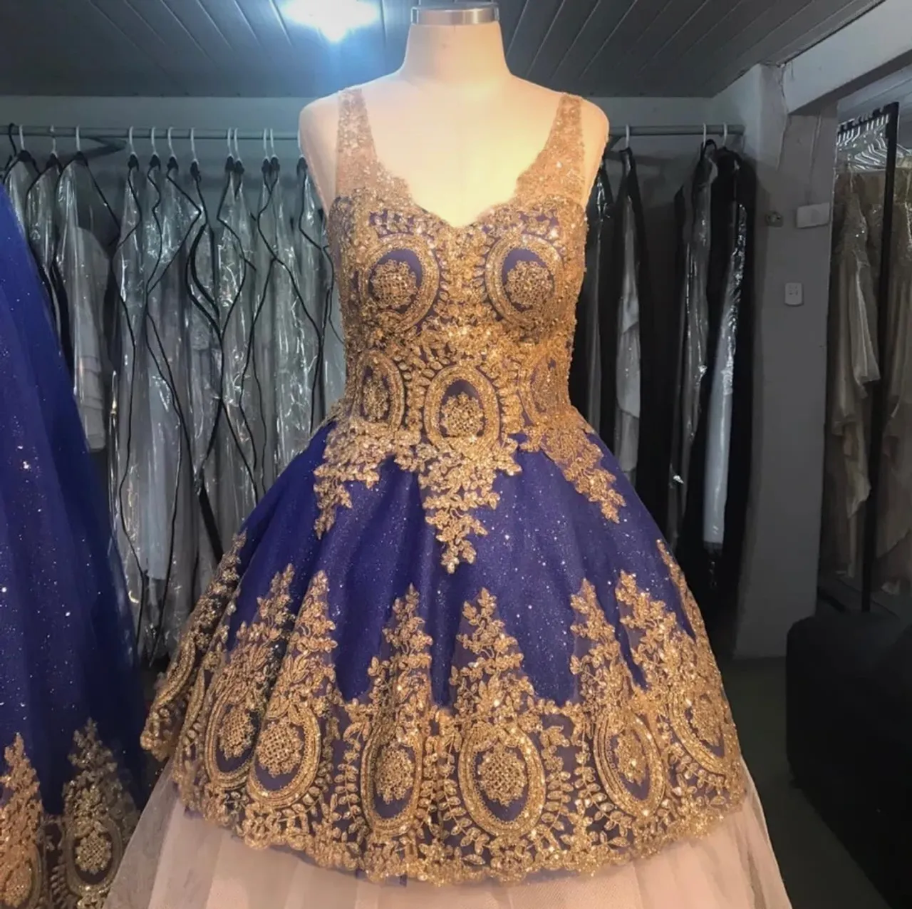 Vestido 15 anos 2 em 1 azul royal