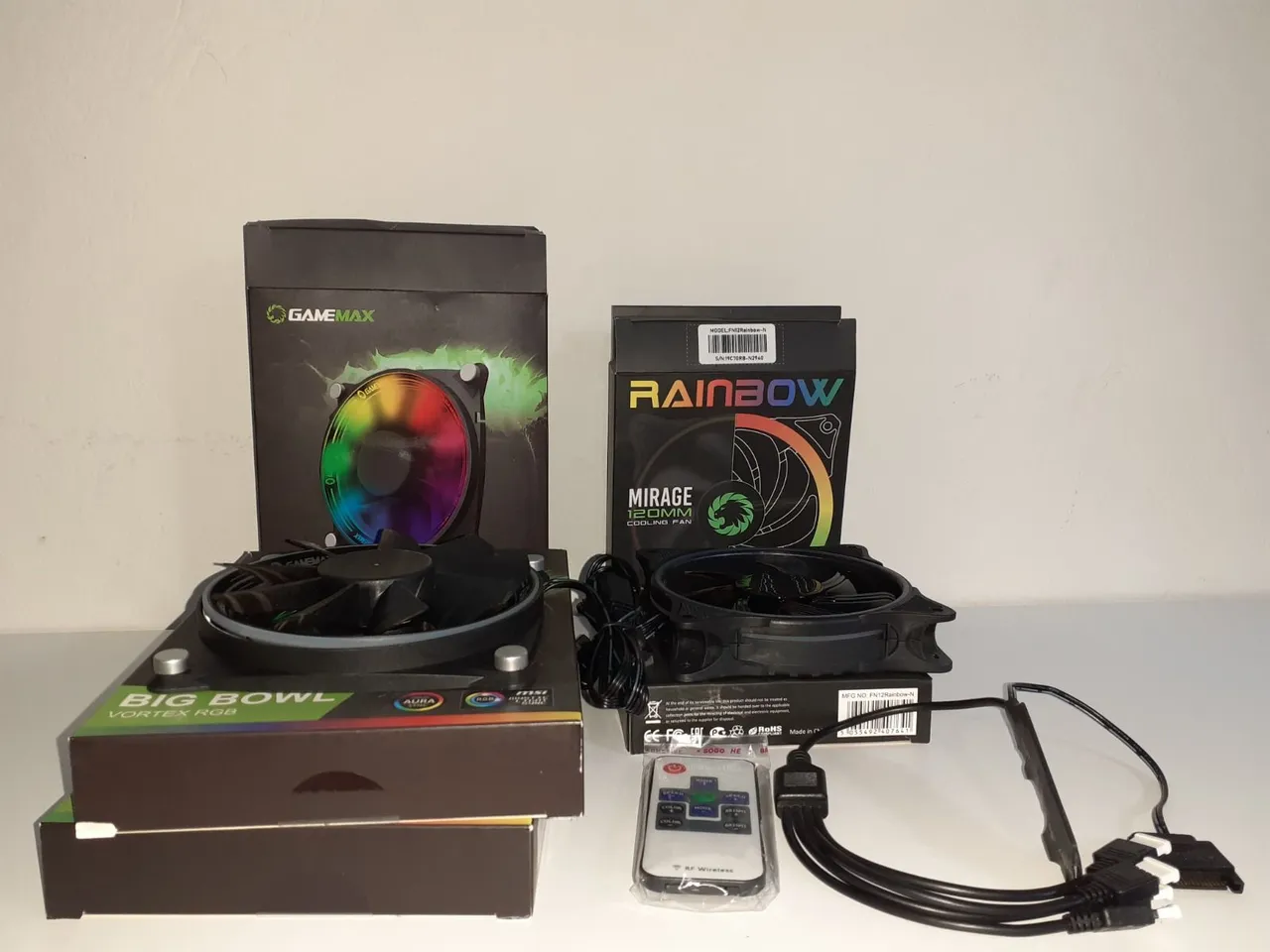 Coolers e Ventoinhas Gamer RGB - 5 Fans RGB 5V + Controladora
