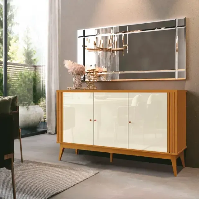 Balcão Buffet Moderno Detalhe Ripado