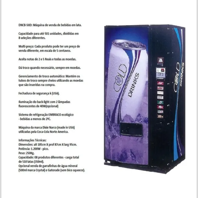 Máquina de venda de bebidas em lata