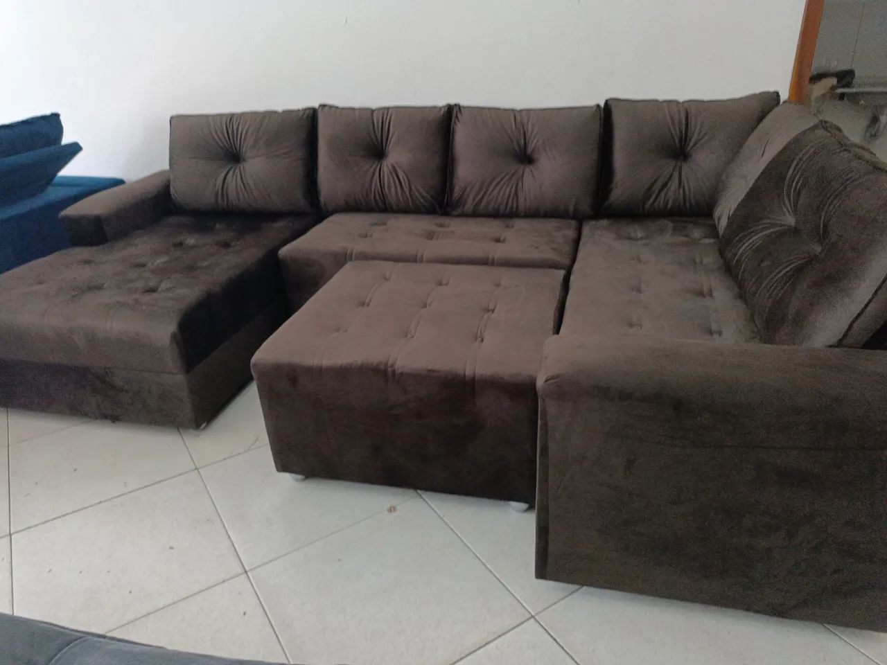 Sofá de Canto Marrom - Novo