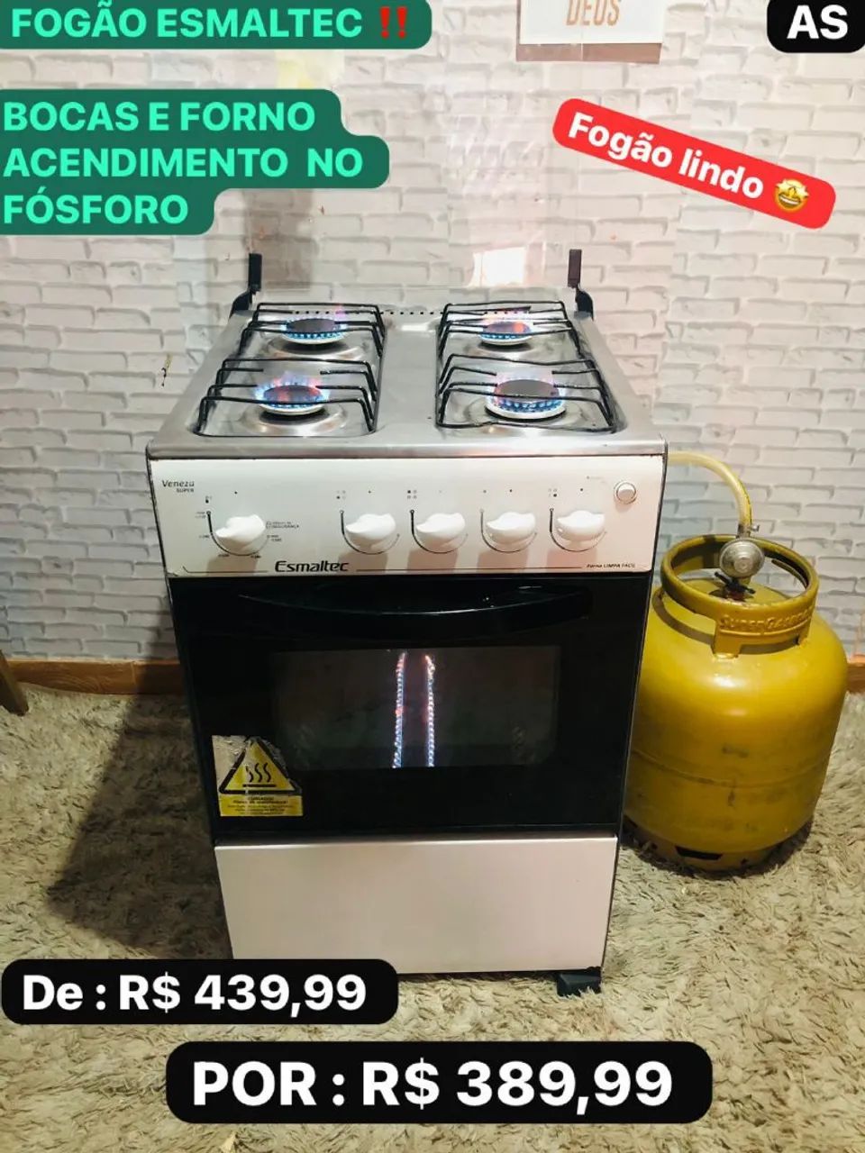 Fogão 4 bocas esmaltec manual