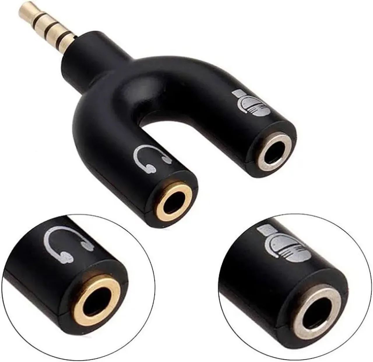 Adaptador Knup P2 Macho para 2 Fêmeas - Áudio e Microfone
