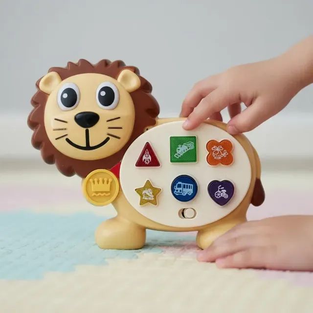 Leão Musical Com Luzes Sons Educativo Interativo Para Bebês - Foto 4
