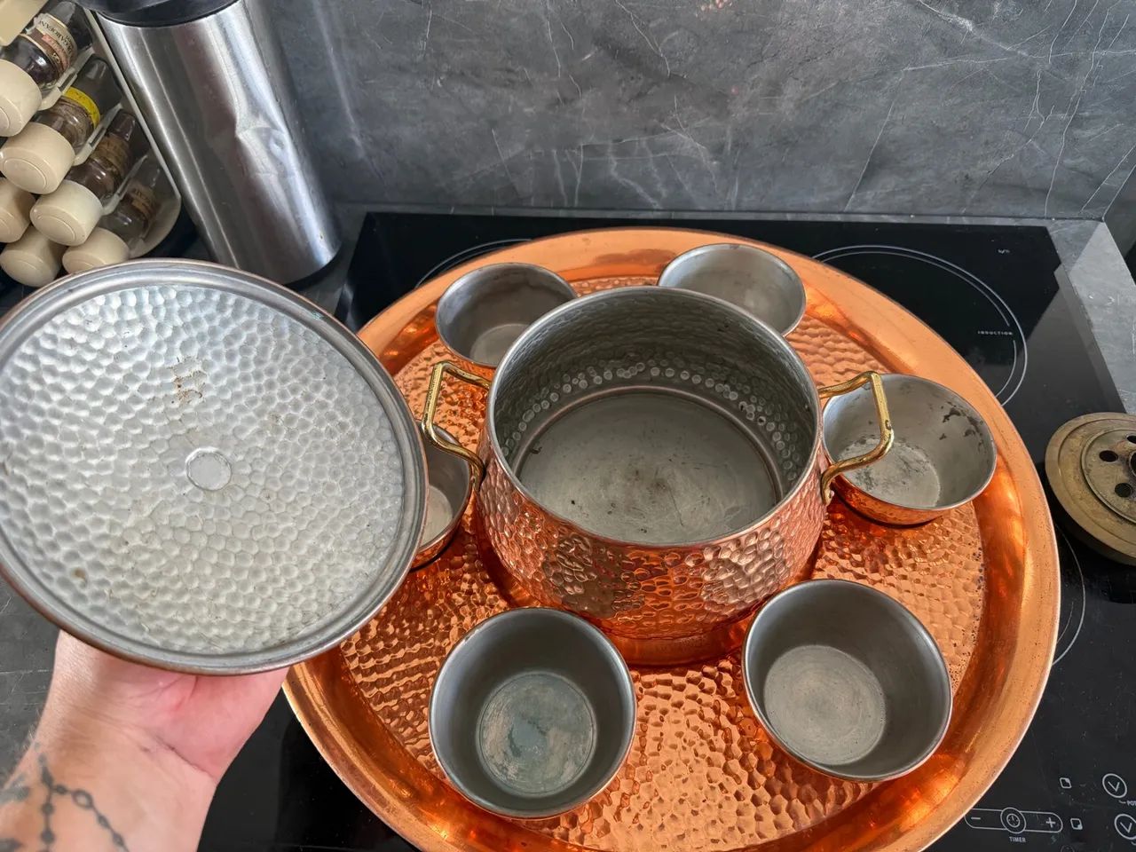 Conjunto de panelas de cobre para fondue - Foto 2