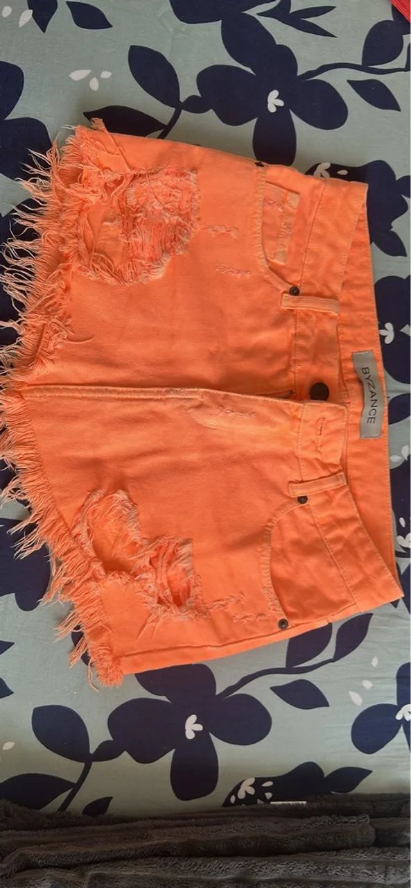 Saias jeans - Laranja e Vermelho - Foto 4