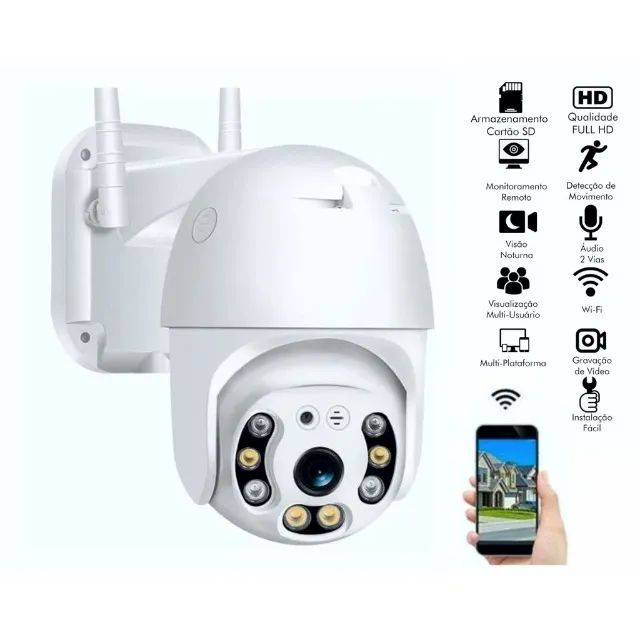 Câmera Ip Externa Wifi Dome Infra Prova D'água IP66