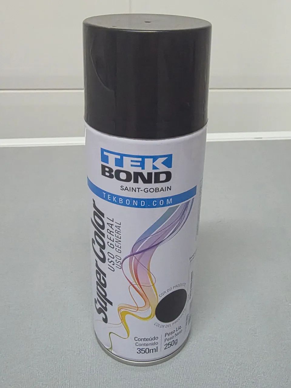 Spray de Tinta Preta Super Color Tek Bond