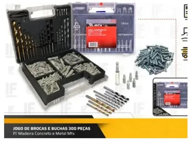 Jogo De Brocas Bits E Buchas Com 300 Peças + Haste Flexível - MTX - Foto 5