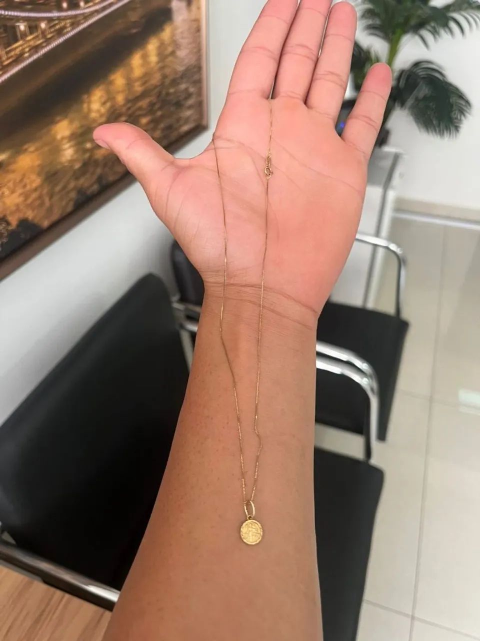 Colar com pingente feminino Ouro18k  - Foto 3