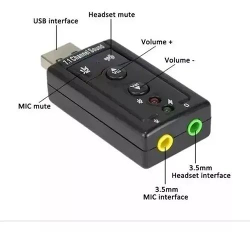 Placa de Som Externa USB 7.1 Canais - Foto 2