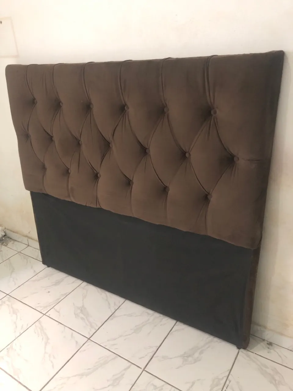 Cabeceira de cama cor marrom cama de casal