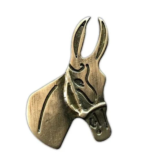 Broche de cabeça de burro vintage