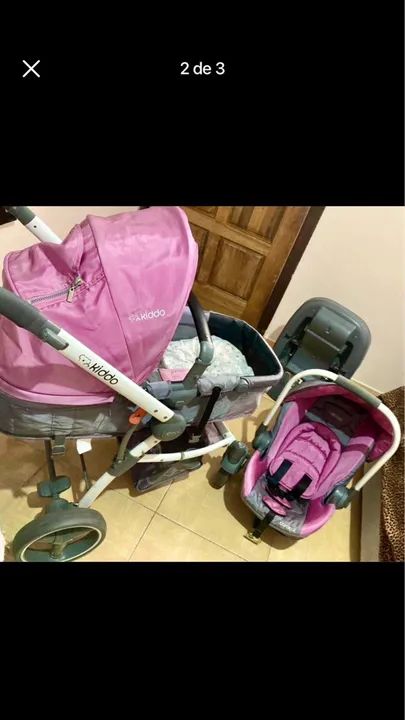 Carrinho de bebê kiddo completo 