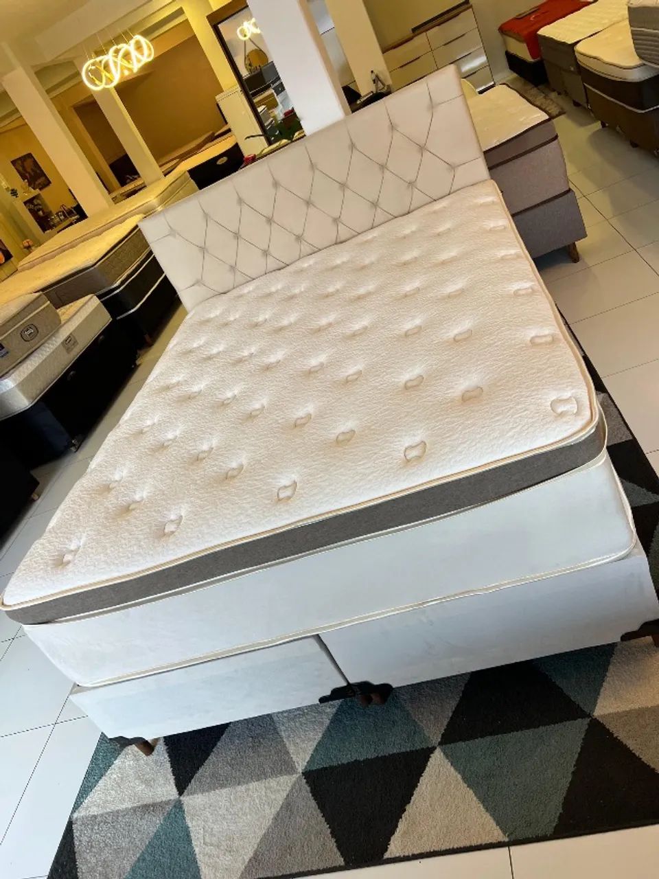 Cama box Casal QUEEN COM CABECEIRA - Entrego!!  - Foto 2