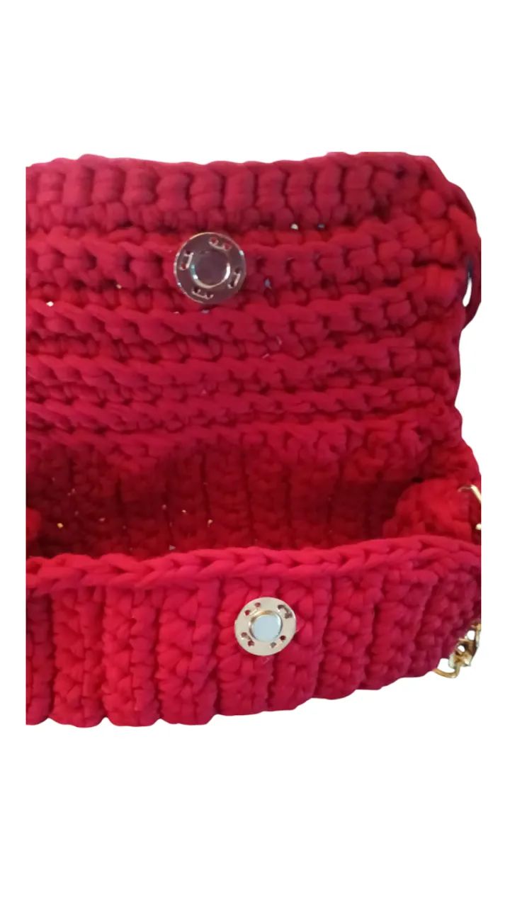 Bolsa de Crochê Vermelha - Foto 2