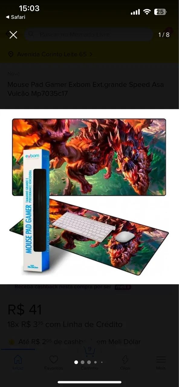 Mouse Pad Gamer - Novo - Foto 3