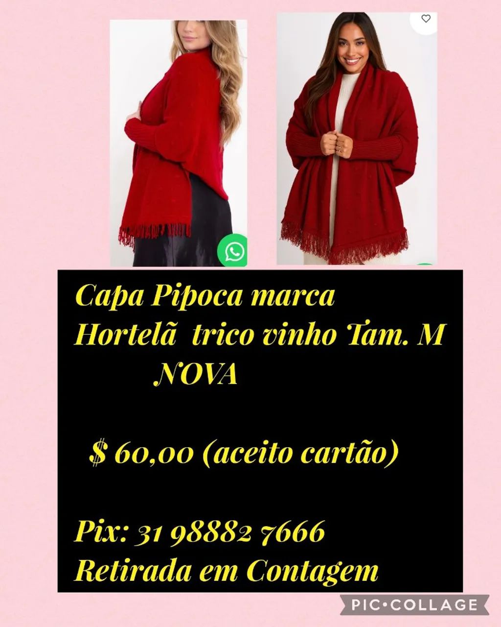 Capa Pipoca Hortelã Tricô  NOVA
