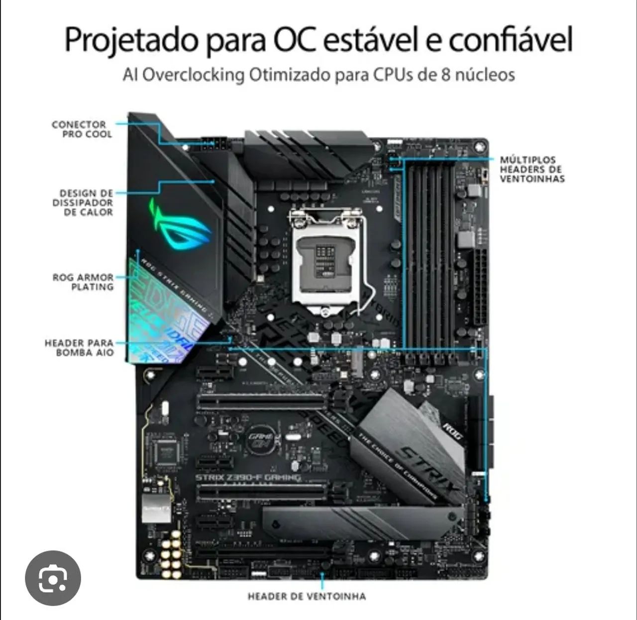 Kit Placa-Mãe ASUS ROG STRIX Z390-F GAMING + i9 9900k + 32gb Kit Placa-Mãe ASUS ROG STRIX Z390-F GAMING + i9 9900k + 32gb