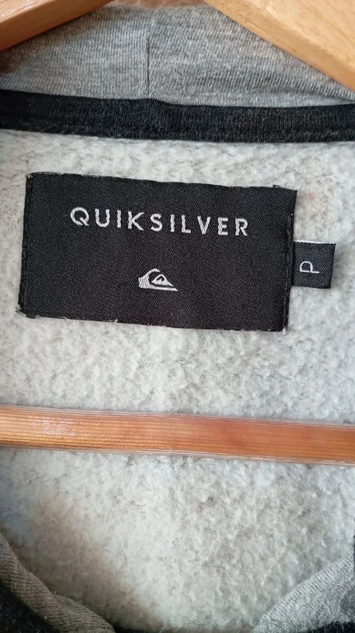casaco quiksilver moletom cinza e preto veste m - Foto 5
