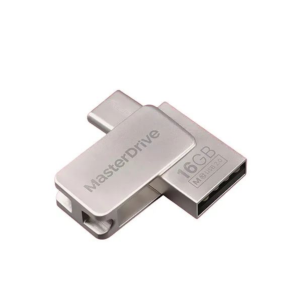 PenDrive 16GB Mini Metal Dual Interface USB e Tipo C - Masterdrive - Foto 3