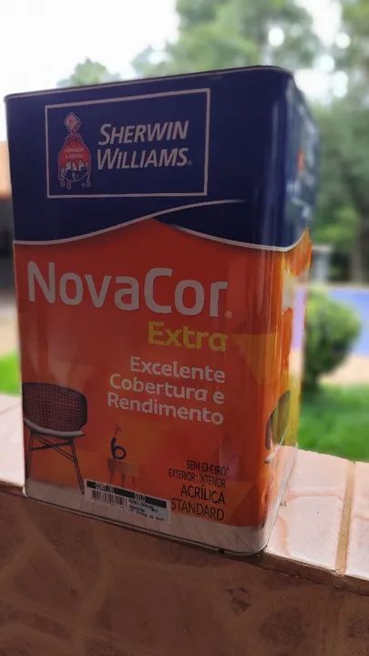 Lata de tinta 18 litros, cor Branco Gelo, Sherwin Willians, Semi Brilho, nova, lacrada - Foto 3